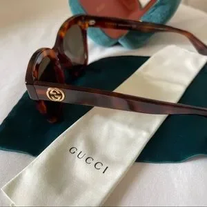 Gucci Havana Brown Sunglasses gg0029s with case Gucci Havana Brown Square Sunglaasses GG0029S 002 50  main image 4